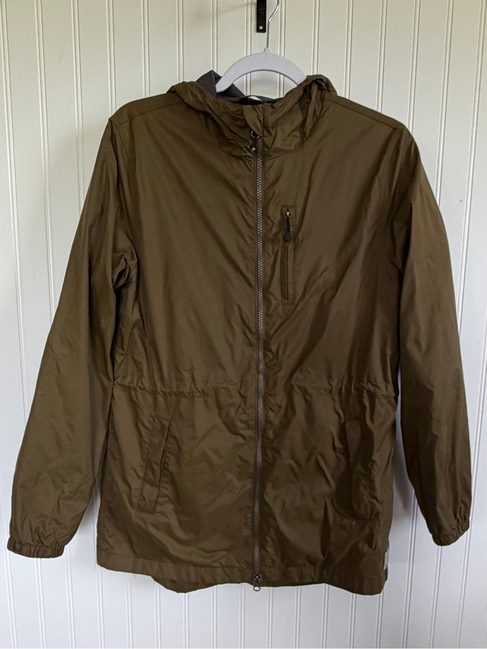 Women’s S Carhartt Olive Hooded Windbreaker Nylon Jacket Utility Hiking Outdoors